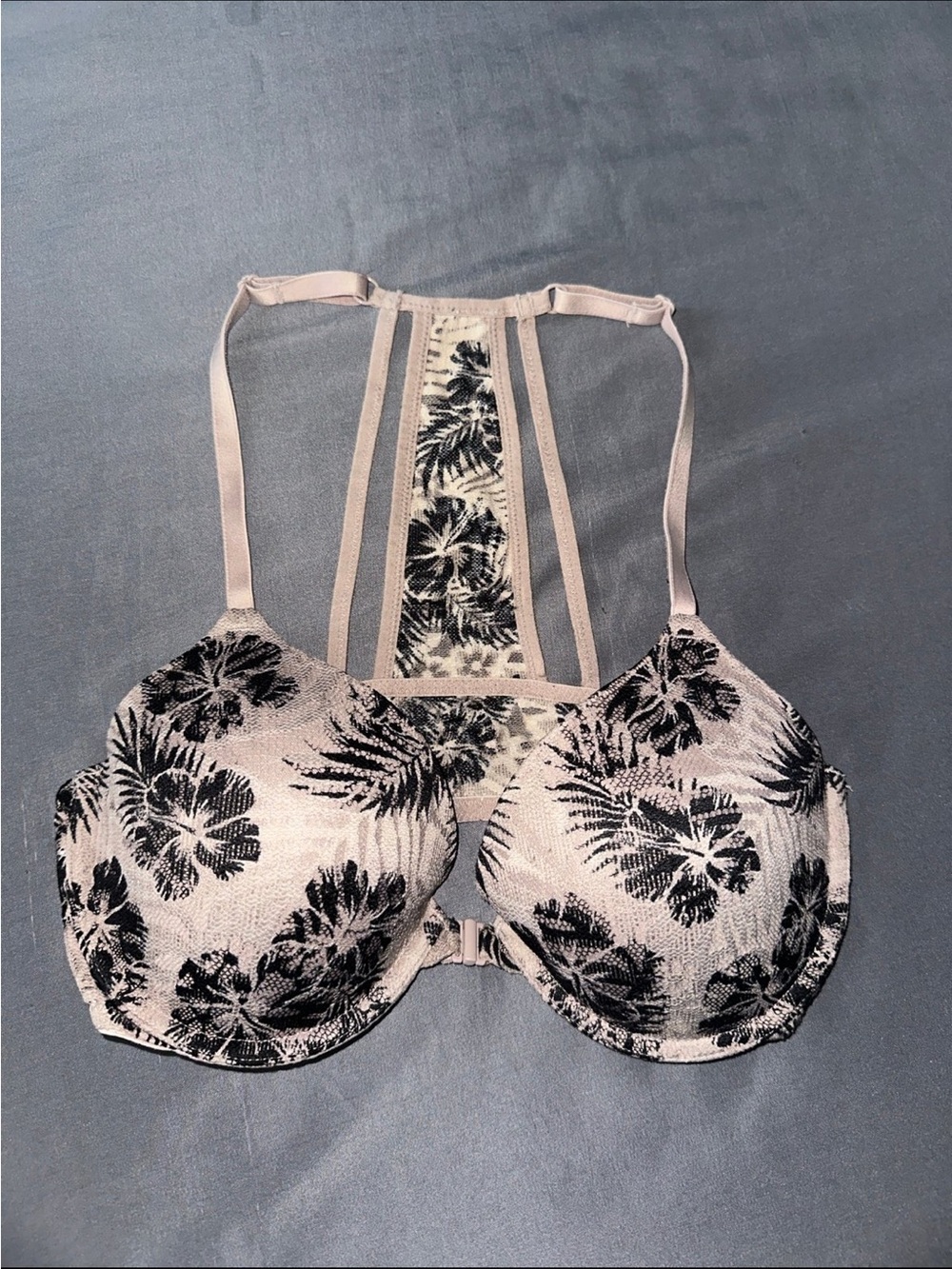 Victorias Secret PINK Lace Hawaiian / Floral / Flower Print Bra 32D